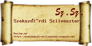 Szekszárdi Szilveszter névjegykártya