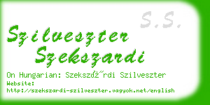 szilveszter szekszardi business card